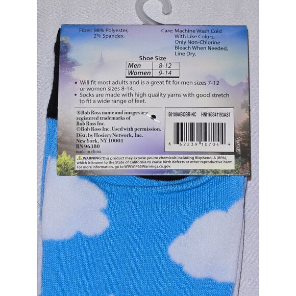 Bob Ross The Joy of Painting Novelty Crew Socks One Size Fun Artist - Picture 4 of 4